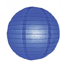 12" Paper Lanterns Round 'Sapphire Blue' - Regular Wire Ribbed